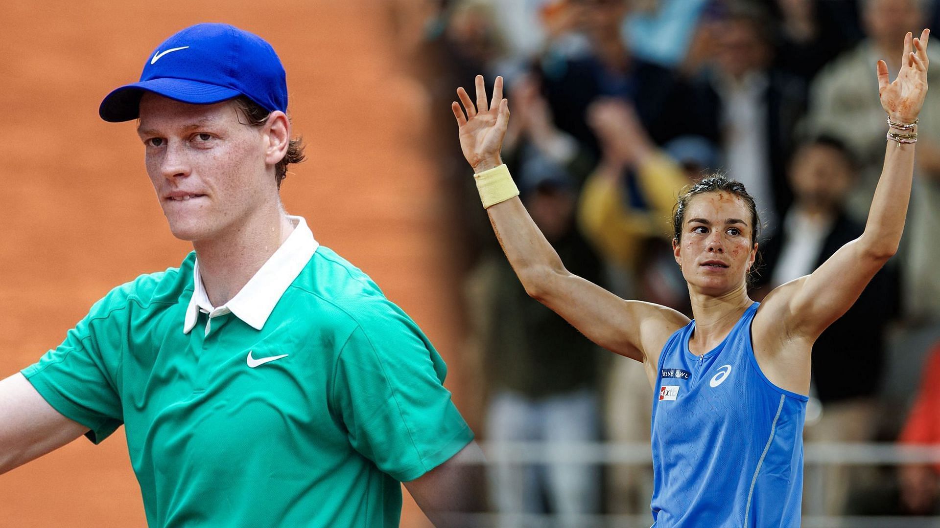 Jannik Sinner(left) and Lois Boisson(right). Images: Getty