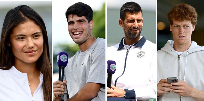 Emma Raducanu, Carlos Alcaraz, Novak Djokovic, Jannik Sinner (Source: Getty)