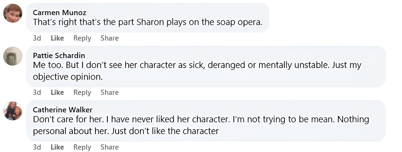 More fan reactions sharing their thoughts about Sharon (Image via Facebook/The Young &amp; The Restless Official)