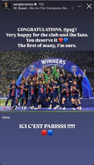 Sergio Ramos Instagram Story