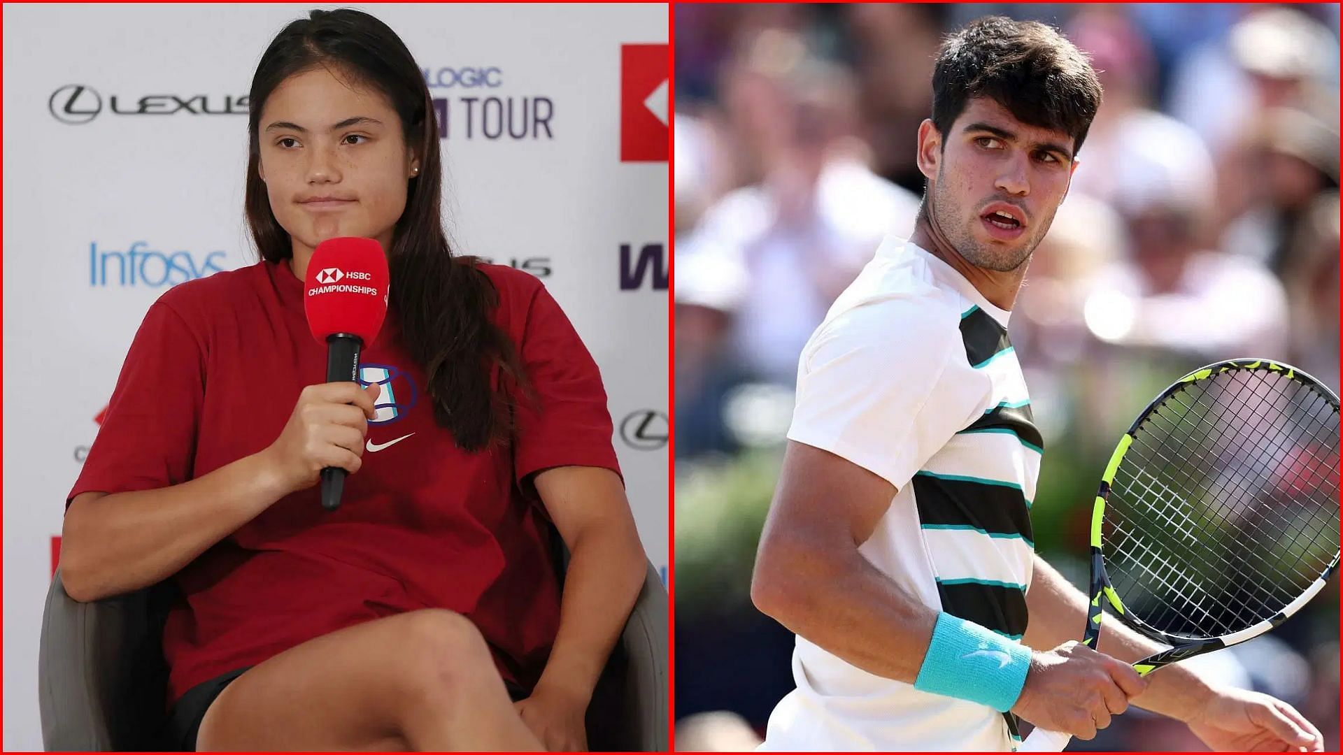 Emma Raducanu (L) Carlos Alcaraz (R) | Getty