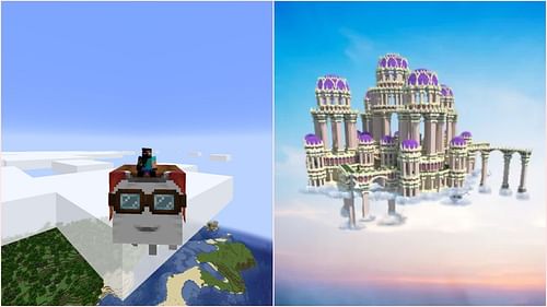 Happy ghast will enable players to access the sky layer much easily (Image via Sportskeeda Gaming || Mojang Studios || PlanetMinecraft/EternalDawn)