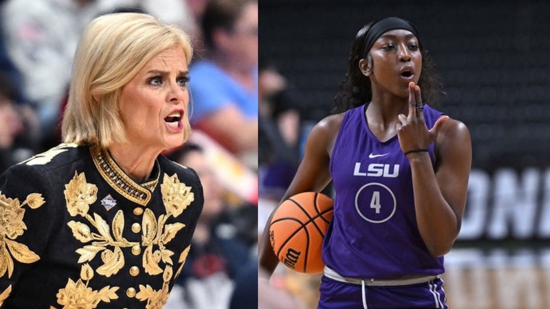 LSU coach Kim Mulkey and Flau