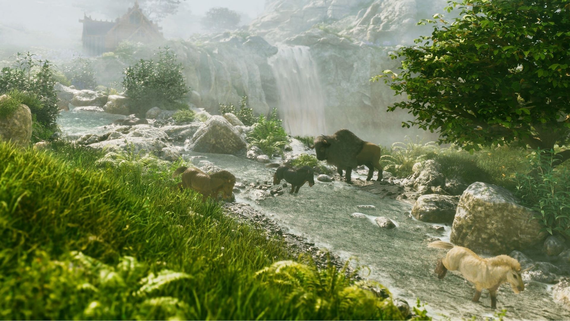 Bisons can be found grazing throughout the map (Image via Studio Wildcard)
