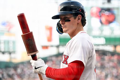 Roman Anthony warming up to bat against the Tampa Bay Rays - Source: Getty