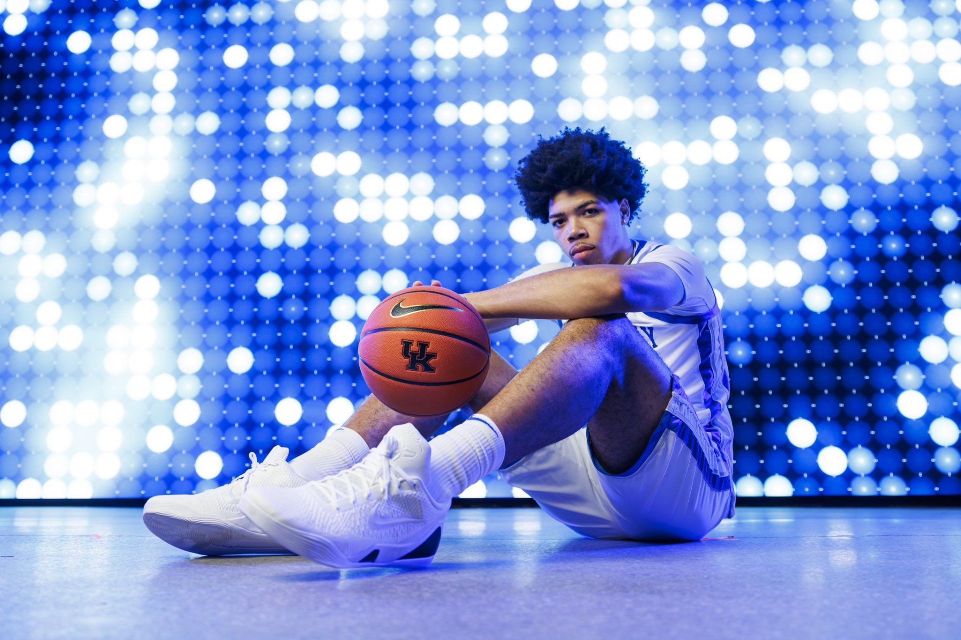 IN PICS: Tyran Stokes poses in Kentucky jersey on official visit to Mark Pope’s team