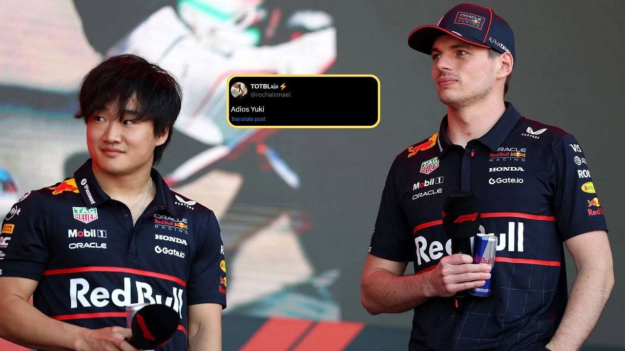 In Picture: Yuki Tsunoda and Max Verstappen (from Left). Credit: Getty Images. Fan reaction by: x.com/rochaismael