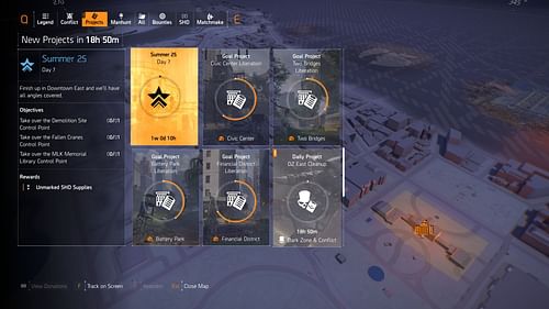 Acquire the Slingshot SMG in The Division 2 via the Summer event Day 7 project (Image via Sportskeeda Gaming || Ubisoft)