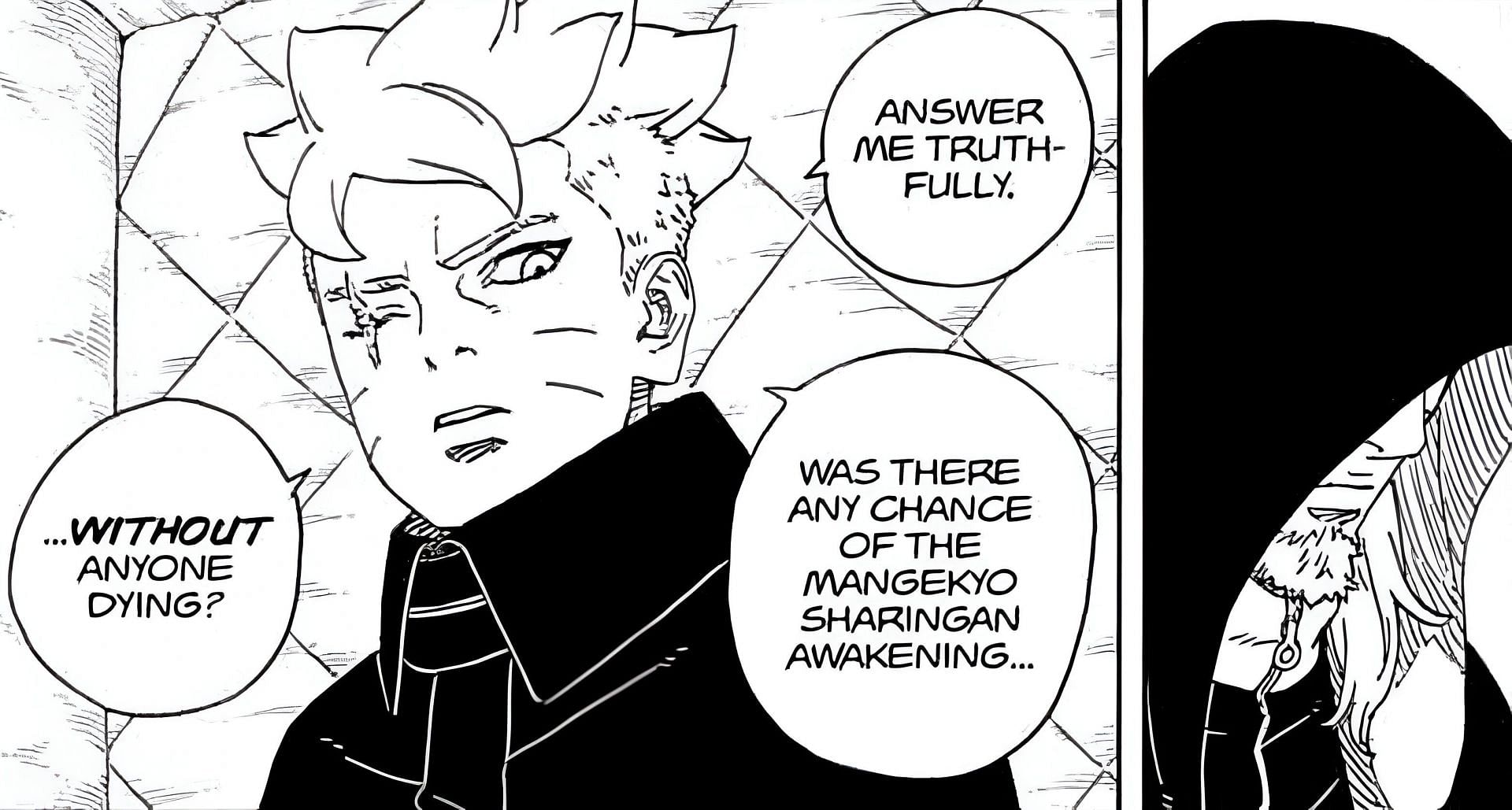 Boruto and Kashin Koji as seen in the manga (Image via Shueisha)
