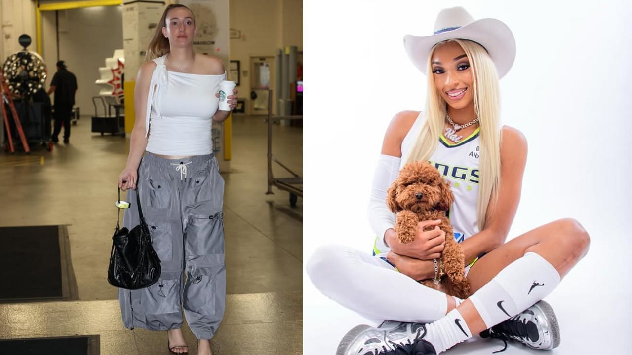 Marina Mabrey throws support behind DiJonai Carrington as foul controversy rages. [photo: @dijonai/IG, @marinamabrey/IG]