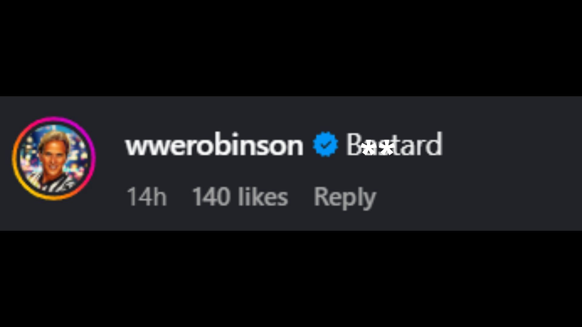 Screenshot of Charles Robinson&#039;s comment [Image credit: Chris Van Vliet&#039;s Instagram]