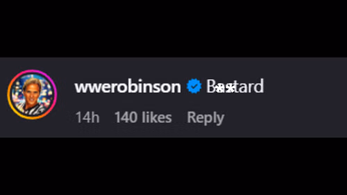 Screenshot of Charles Robinson's comment [Image credit: Chris Van Vliet's Instagram]
