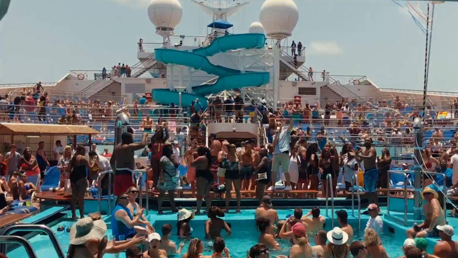 A picture of the pool from a 2025 documentary (x/ Netflix image)