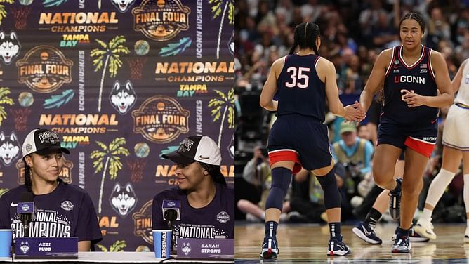 "Gets the mic and won't stop talking": Sarah Strong takes playful jab at teammate Azzi Fudd in new UConn practice sneak peek