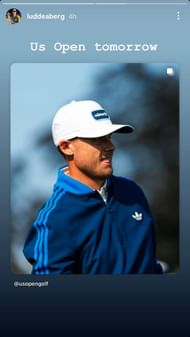 Ludvig Åberg reshared a U.S. Open post on his Instagram story with a three-word message ahead of the tournament (via @luddeaberg)