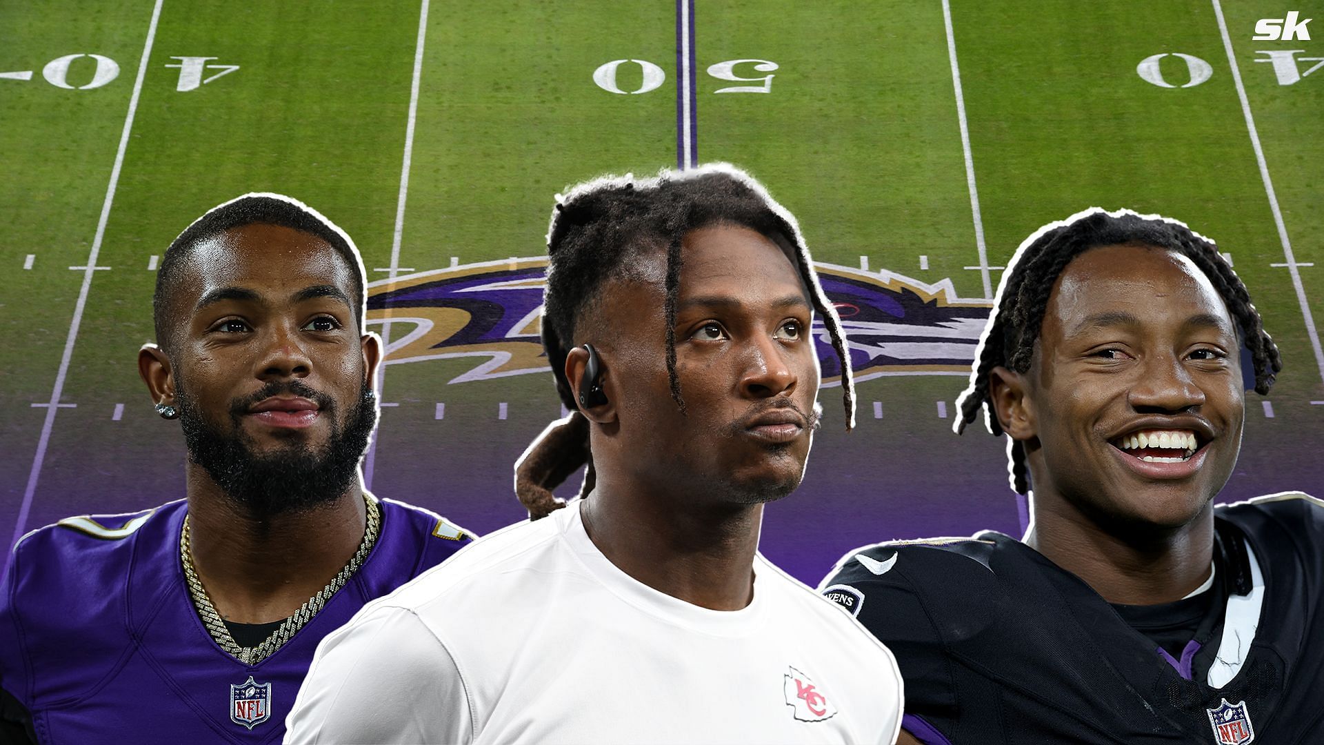 Rashod Bateman sends bold warning after Ravens add DeAndre Hopkins to WR room with Zay Flowers [Source: Getty]