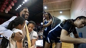 Twins Mya and Mia Pauldo react as Kim Caldwell's Tennessee Volunteers give them a warm welcome