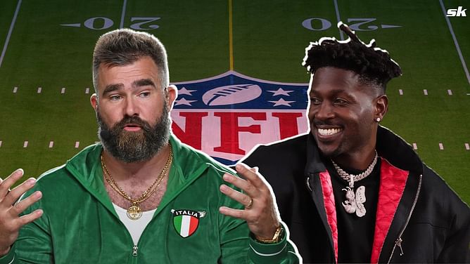"Cracker of the day" - Antonio Brown mocks Jason Kelce for stripping to his underwear at charity event