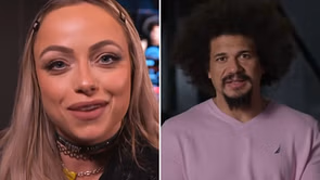 Liv Morgan reacts after Carlito announces his WWE exit