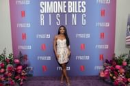 Simone Biles attends Netflix's FYSEE "Simone Biles Rising" ATAS Official at Hollywood Athletic Club in Hollywood, California (Photo via Getty)