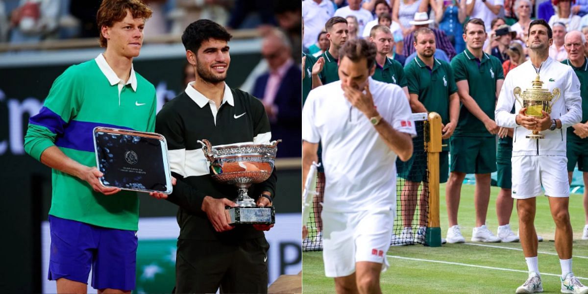 Sinner-Alcaraz after French Open final (L) &amp; Federer-Djokovic after Wimbledon final (R) (Source - GETTY)