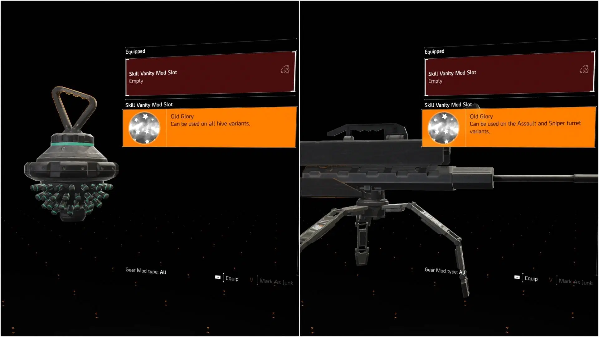 Old Glory skill vanity for Hive and Turret (Image via Sportskeeda Gaming || Ubisoft)