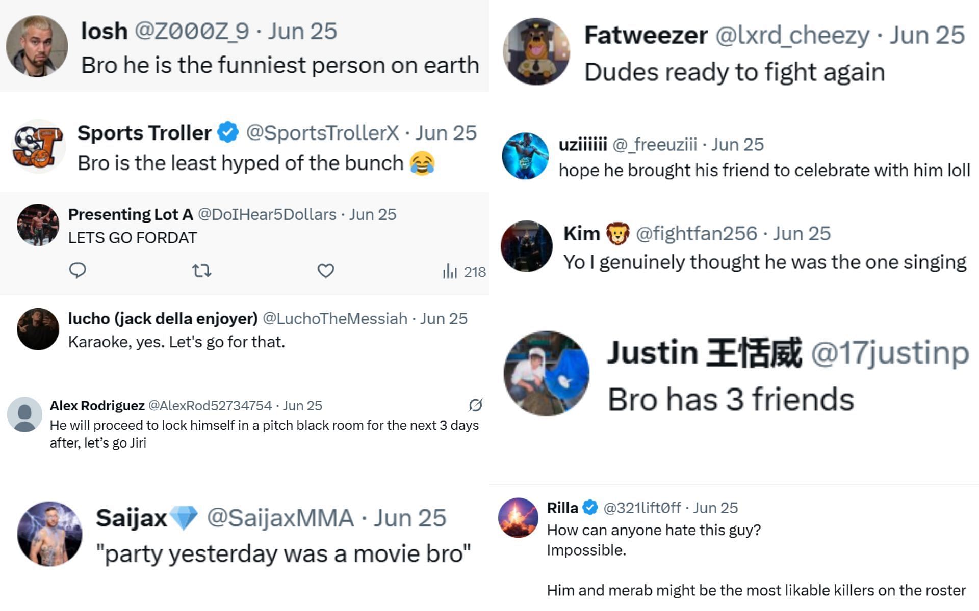 Fan reactions. [Screenshots courtesy: @Home_of_Fight on X]