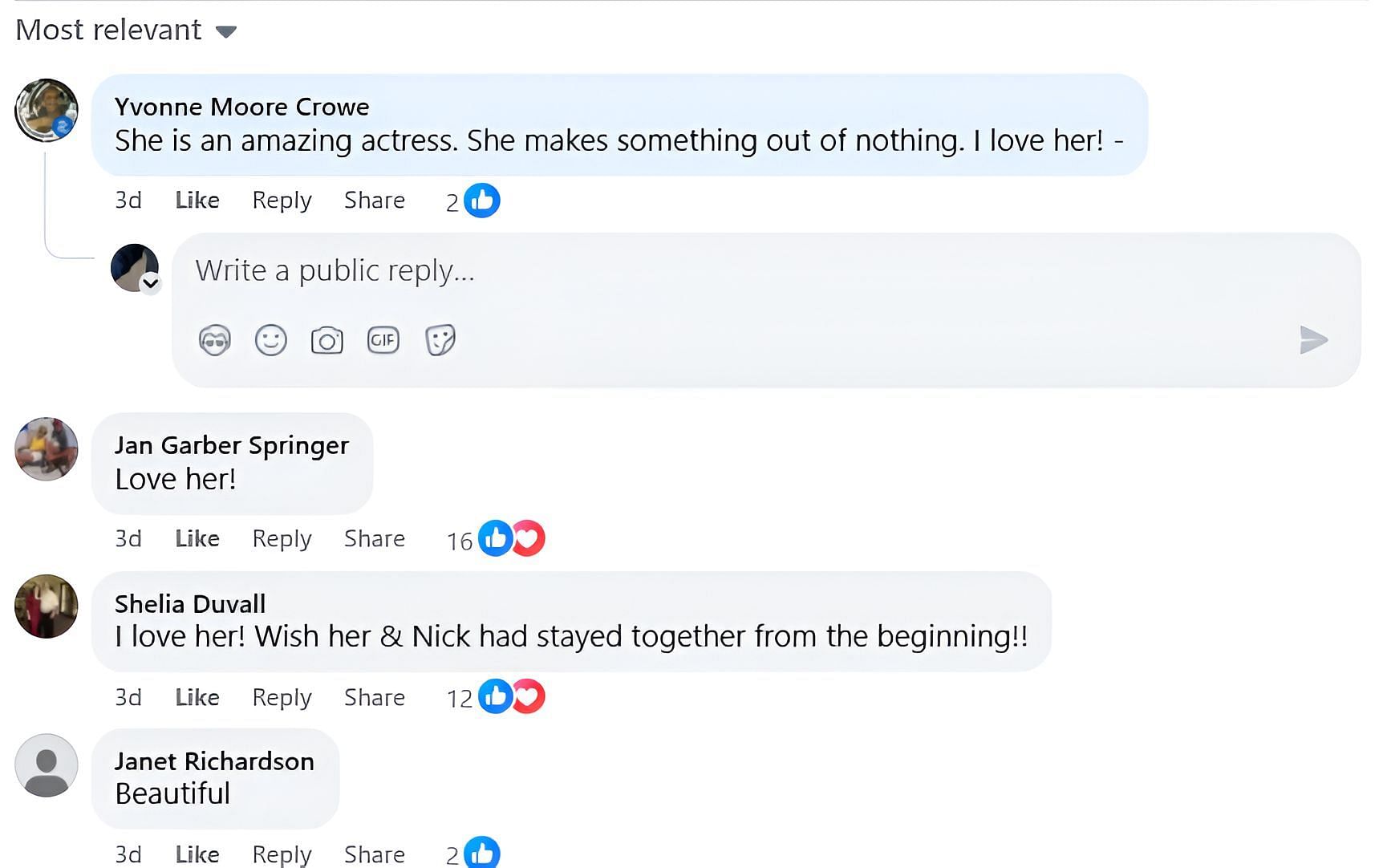More fan reactions sharing their thoughts about Sharon (Image via Facebook/The Young &amp; The Restless Official)