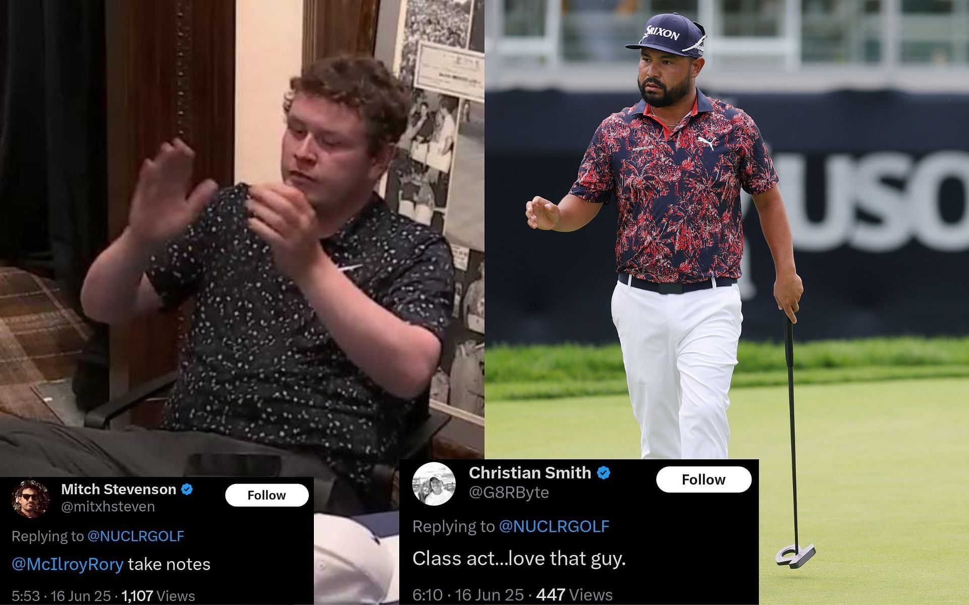 Robert MacIntyre and J.J. Spaun ( via Getty and X.com)