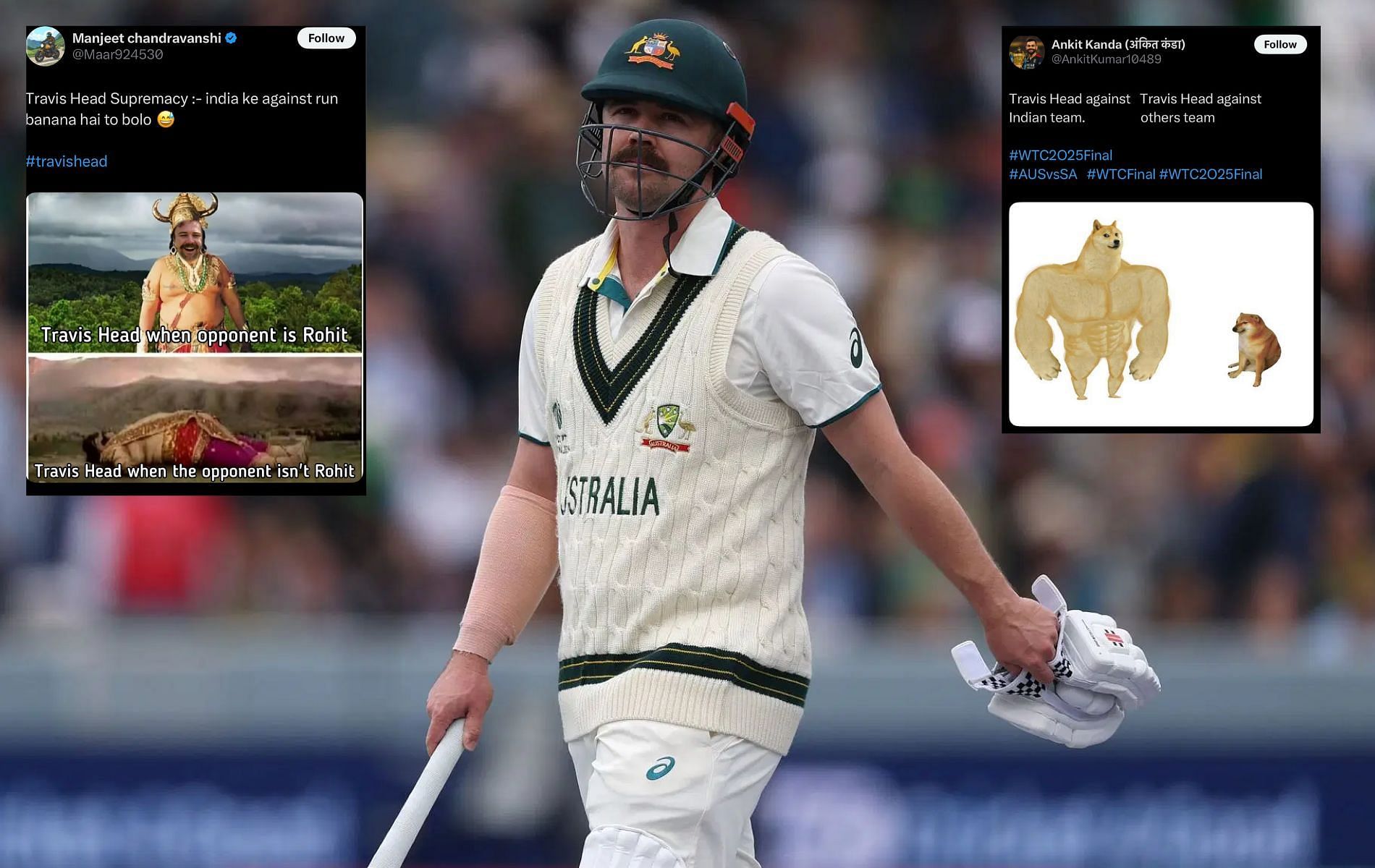 Travis Head scored 11 runs off 13 balls in Australia