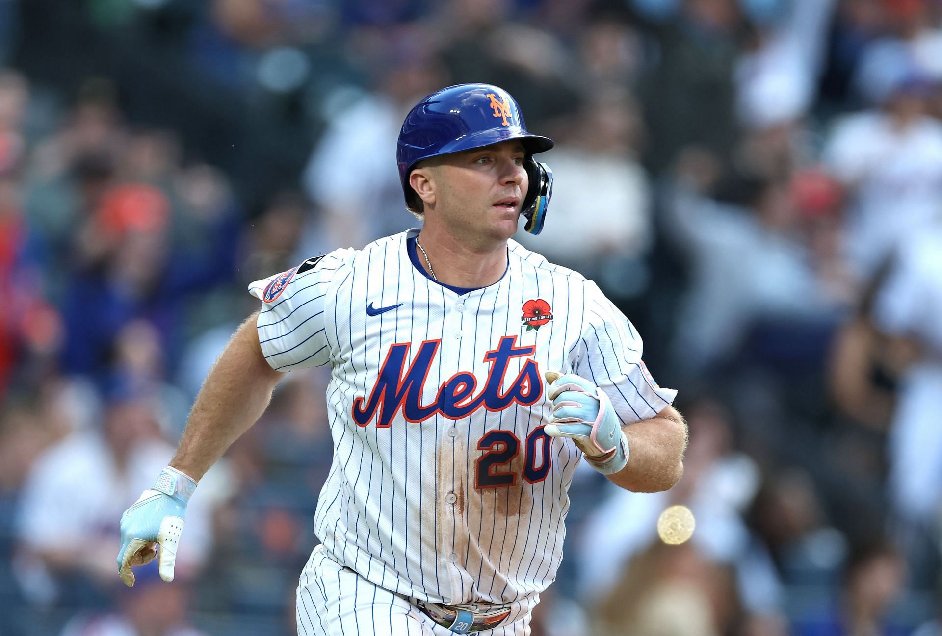 Pete Alonso in action for the New York Mets against the Chicago White Sox. (Credits: Getty)