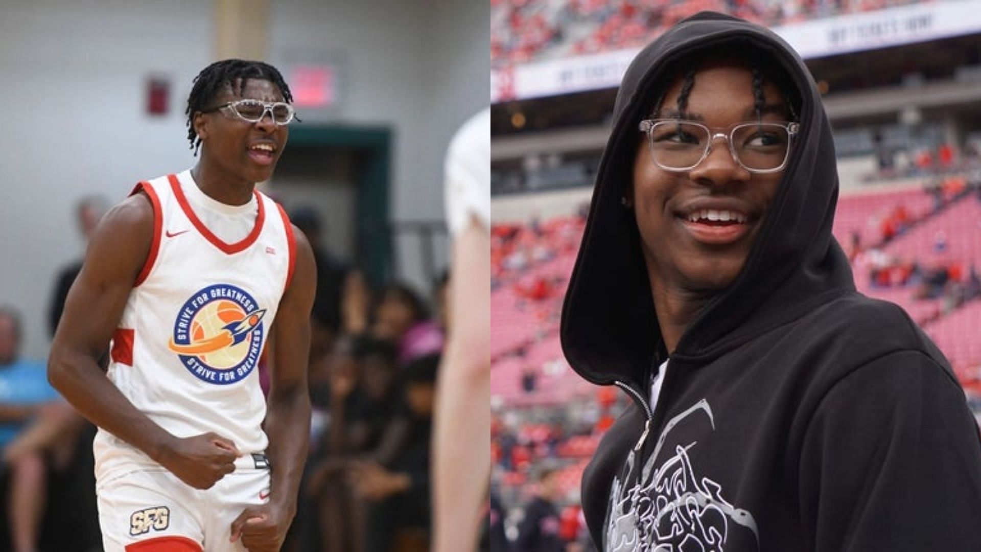 Bryce James in action during the E16 Strive for Greatness and Expressions game; Bryce James attends the Ohio State Buckeyes