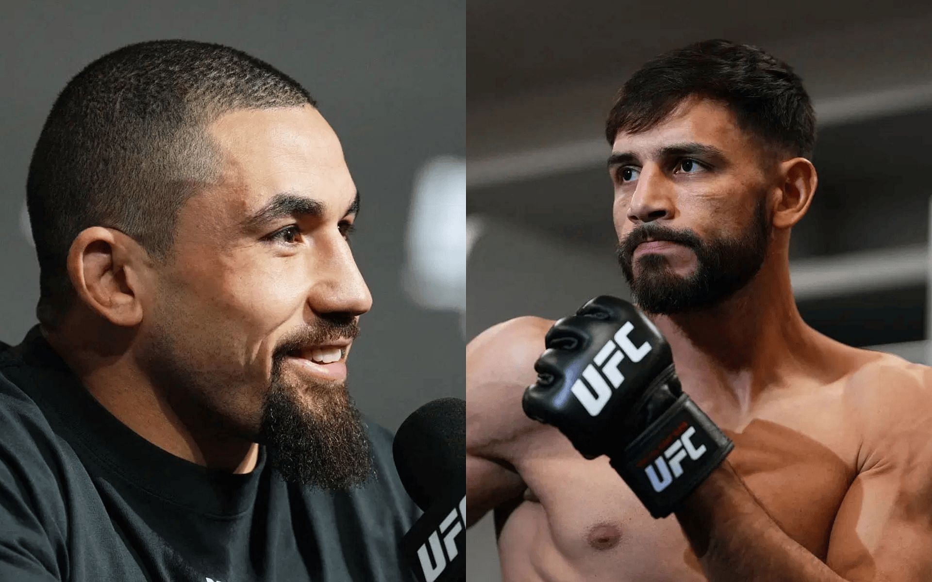 Robert Whittaker (left) reacts to Yair Rodriguez