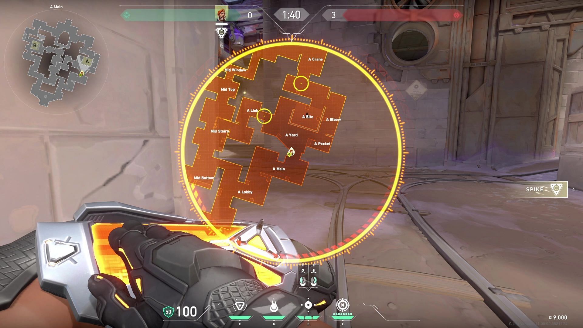 Corrode A site attacking smokes tactical map view (Image via Riot Games)