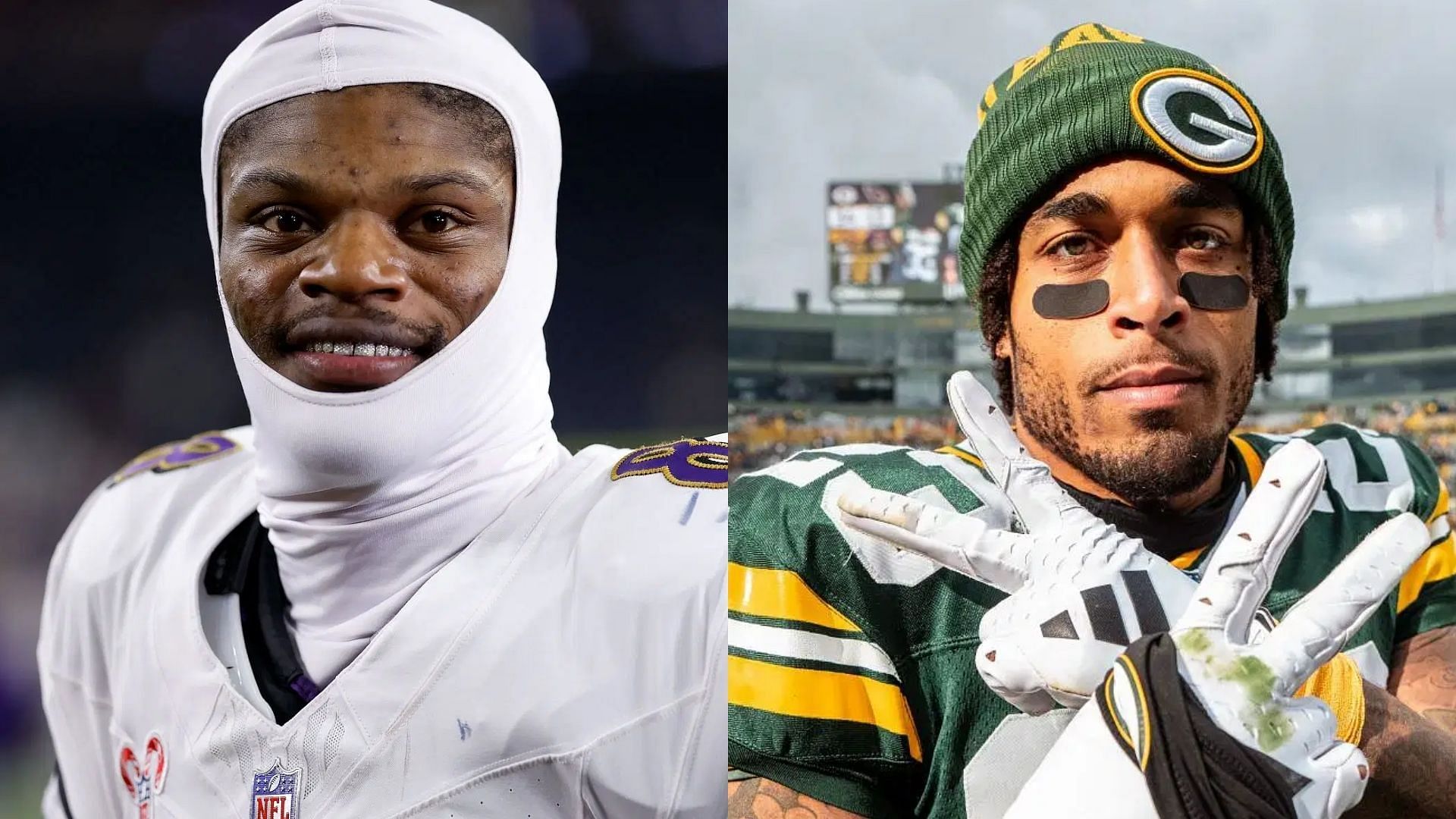 Lamar Jackson reacts to Jaire Alexander