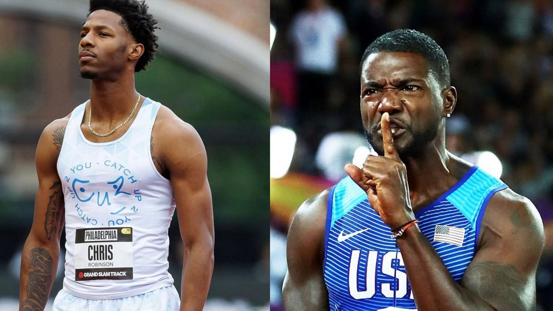 Justin Gatlin reacts to Chris Robinson receiving a modeling contract [Image Source : Getty]