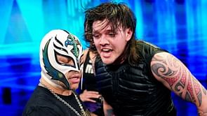 Dominik Mysterio breaks character to praise his father