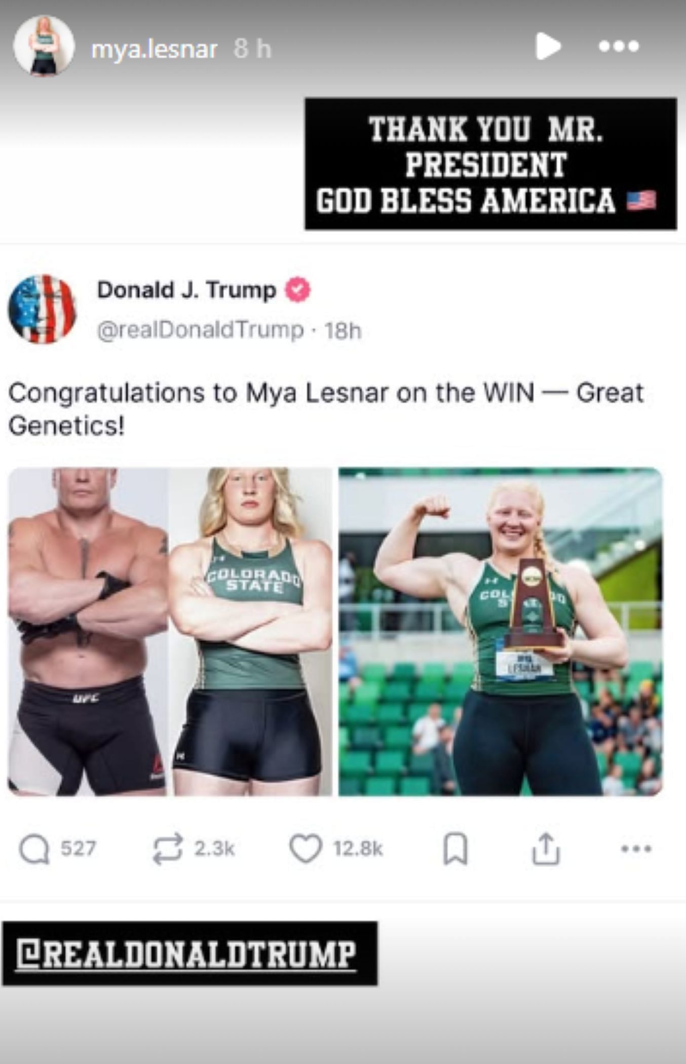 Screengrab of Mya Lesnar&#039;s latest Instagram story [Image Source: Mya Lesnar&#039;s Instagram]