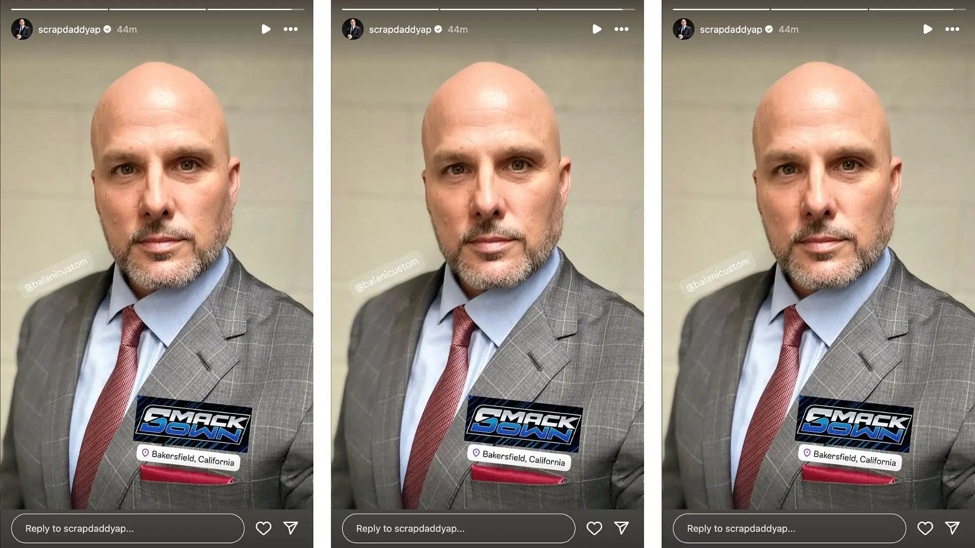 Pearce will be at SmackDown tonight. [Image credit: Adam Pearce on Instagram]
