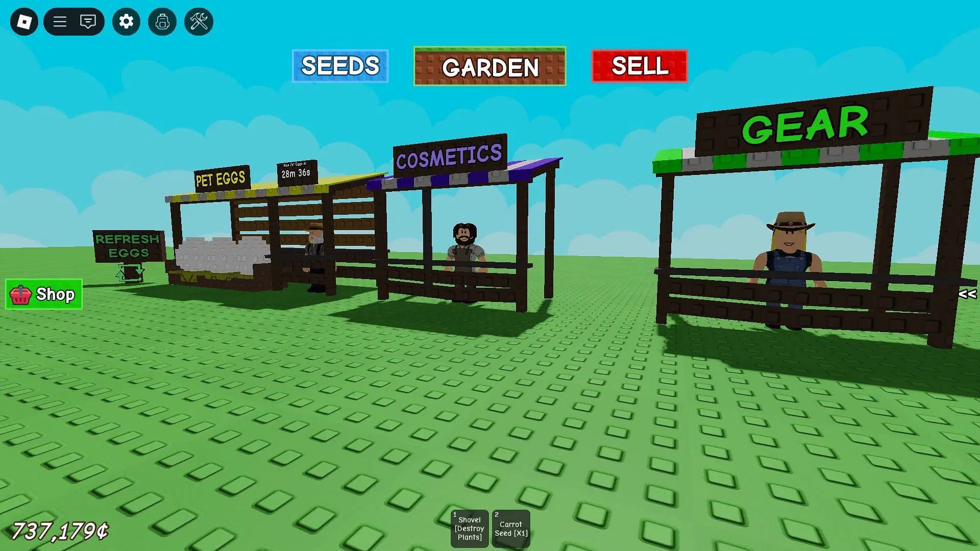 Jandel appears behind the Cosmetics Shop while Sun God is active (Image via Roblox)