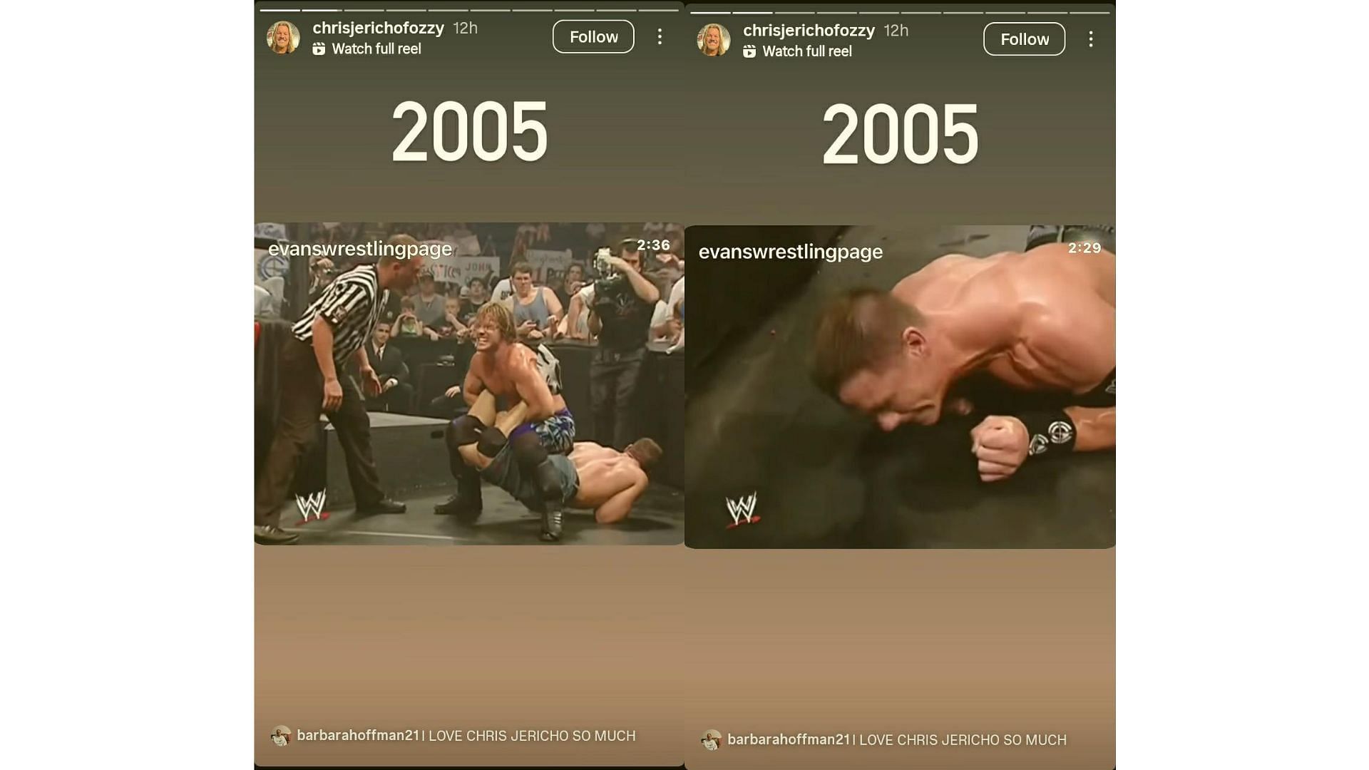 Chris Jericho locking John Cena in the Liontamer/Walls of Jericho [Image source: Jericho&#039;s Instagram]