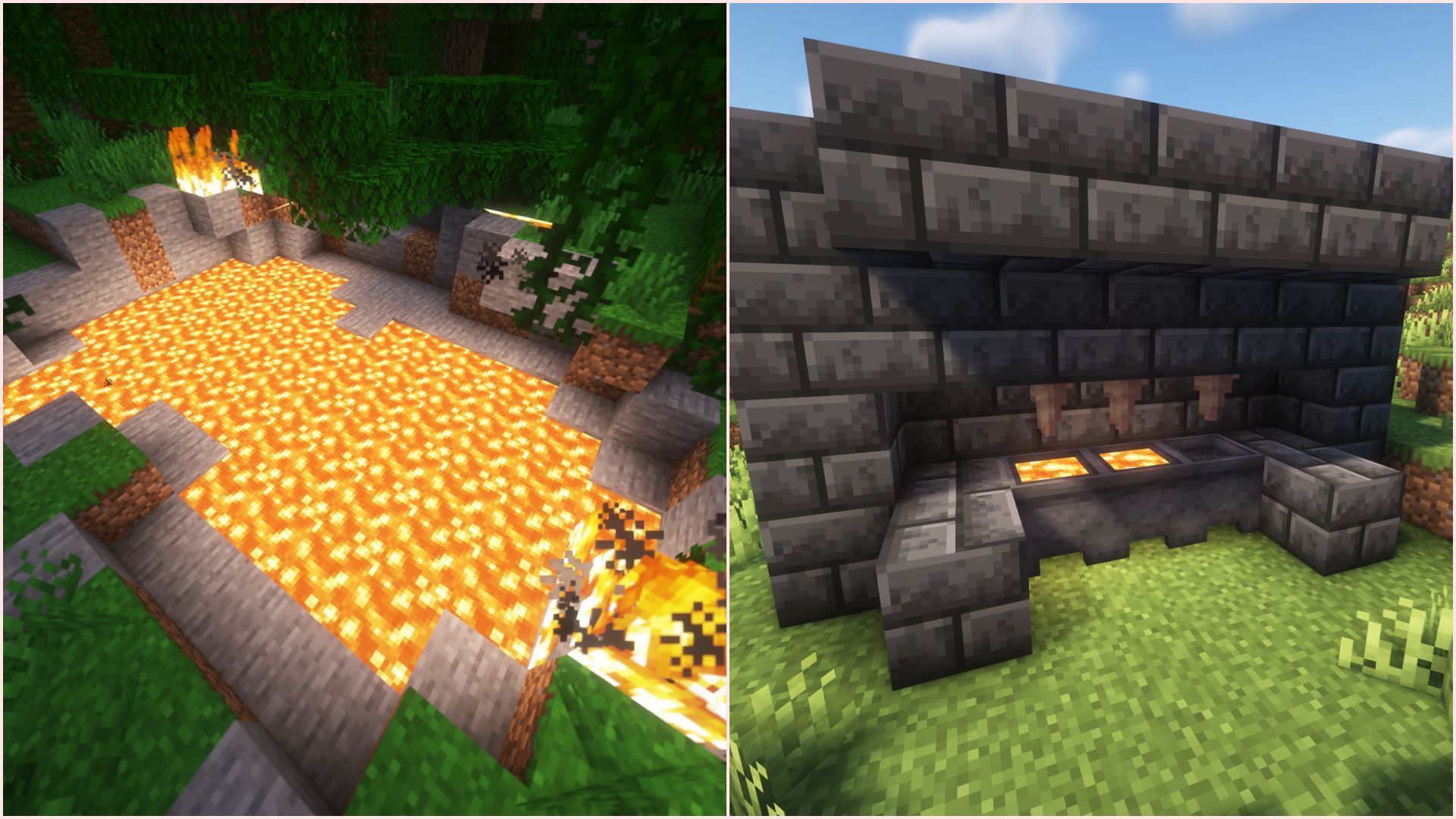 Lava is a dangerous but most efficient coal alternative (Image via Sportskeeda Gaming || Mojang Studios)