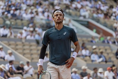 Lorenzo Musetti at the 2025 French Open (Source: Getty)
