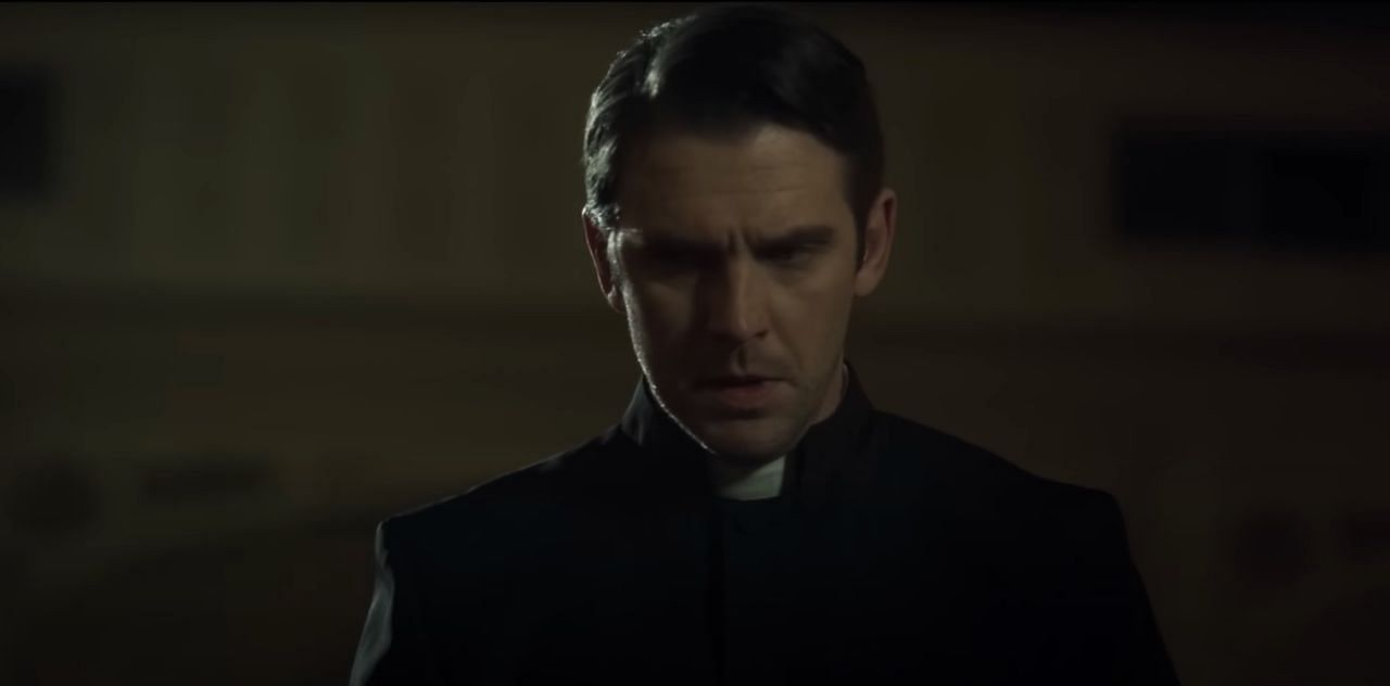 Dan Stevens as Father Joseph Steiger in the horror film The Ritual. (Image via youtube.com)