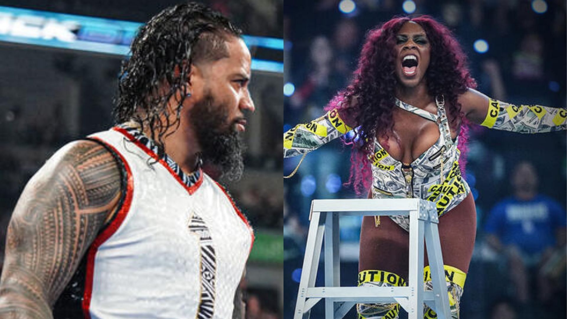 Jimmy Uso (left), Naomi (right) (Image Credits: WWE.com)