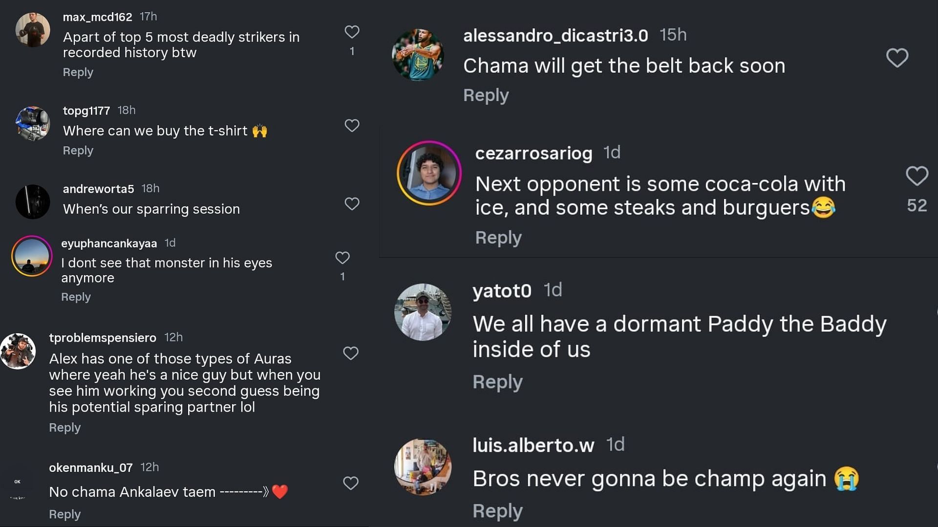 Fan comments [Screenshots courtesy: @alexpoatanpereira on Instagram]