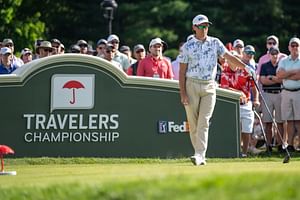 How did Rickie Fowler perform in the 2025 Travelers Championship, Round 2?