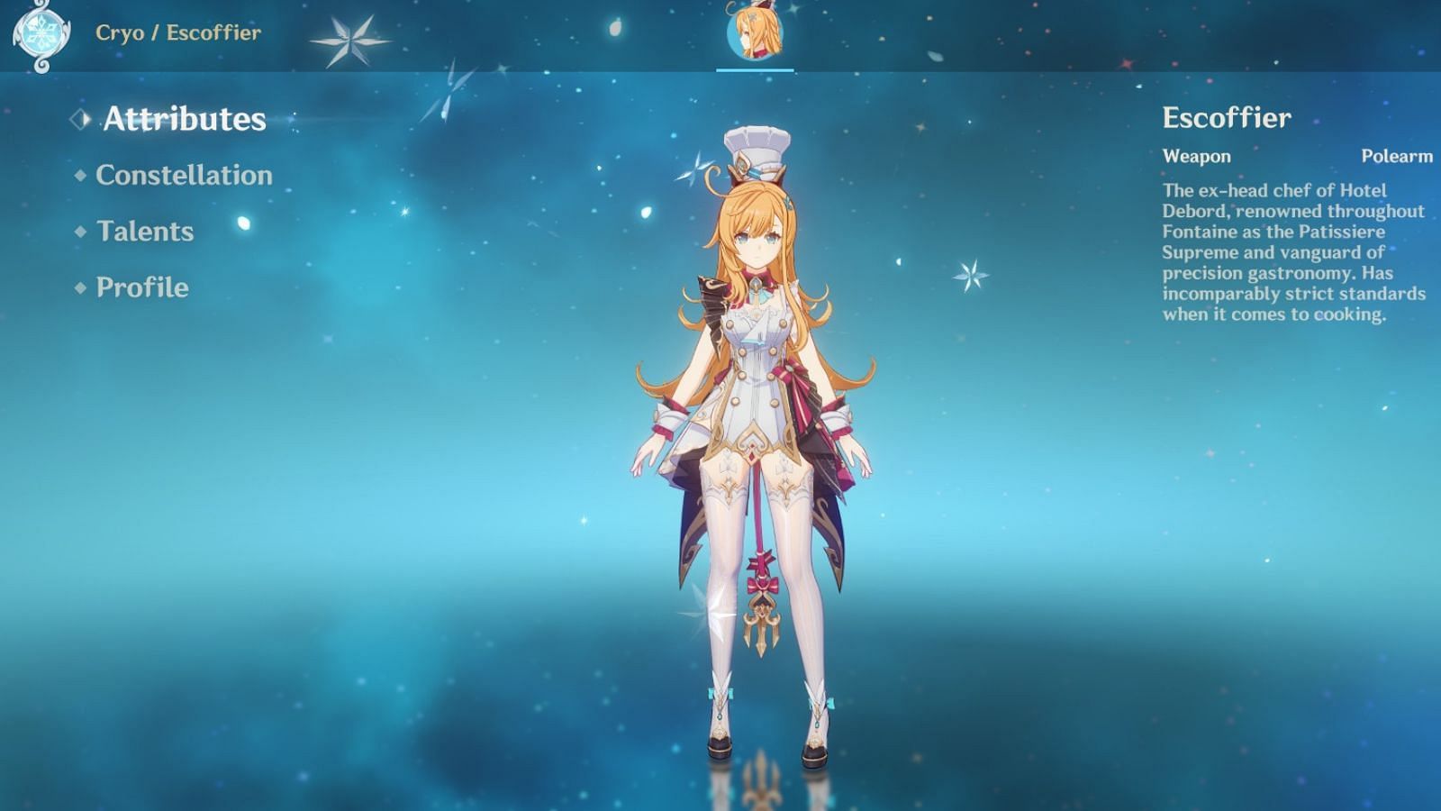 Disbron from Escoffier in -game (image via Hoyoverse)