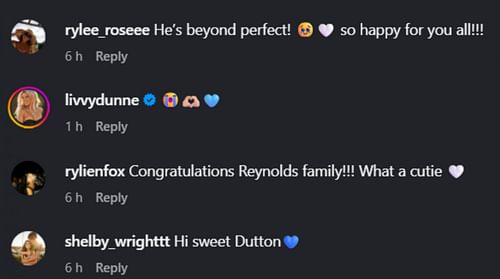 Screenshot of comments [Image Source: Instagram/blairbowenreynolds/]