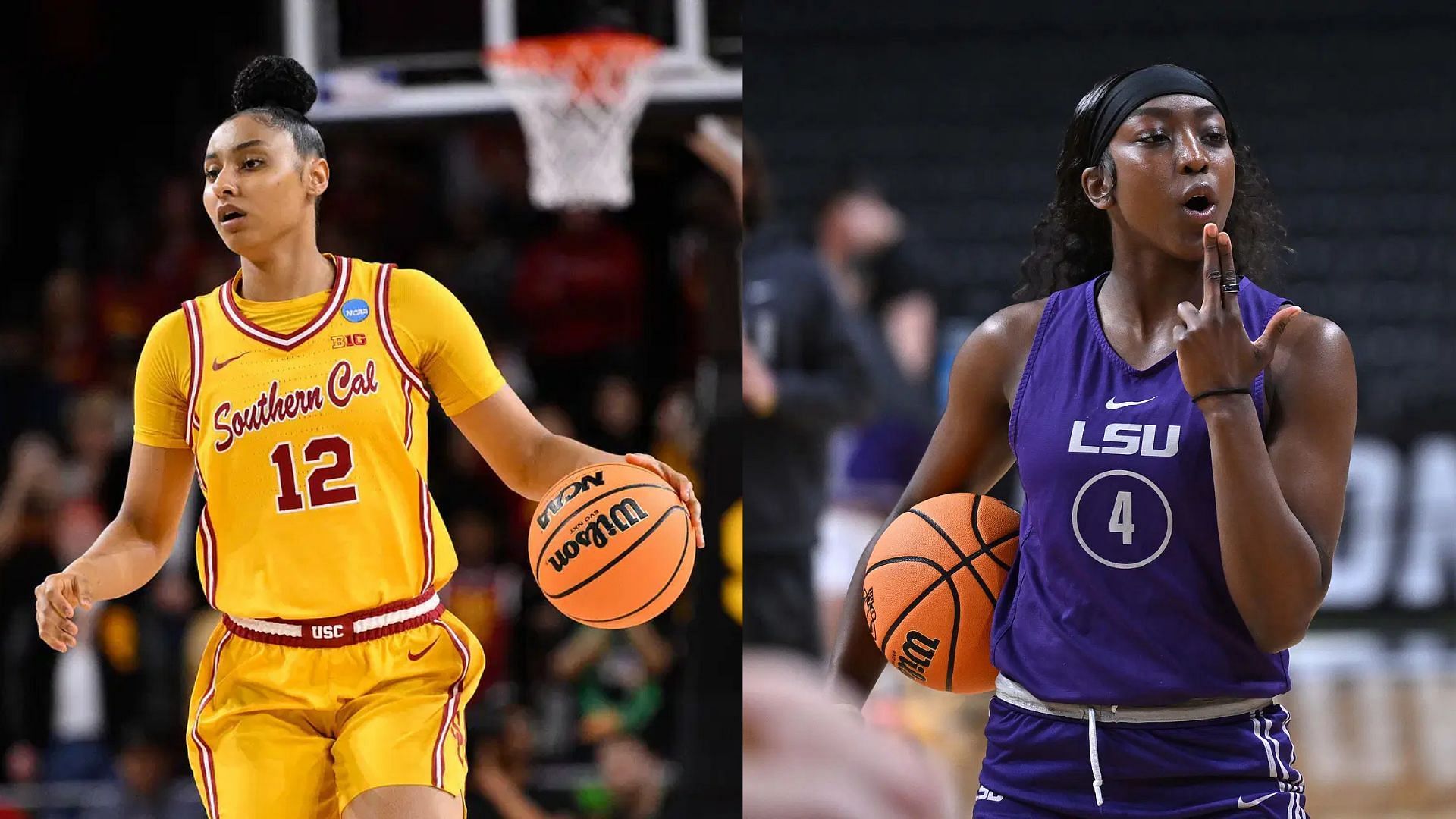 USC guard JuJu Watkins and LSU guard Flau